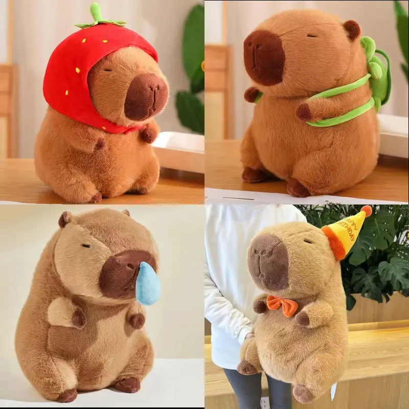 Peluche de simulation Capybara pour filles, jouet moelleux Anime, animaux en peluche de beurre doux, cadeaux de Noël et de Thanksgiving, mignon