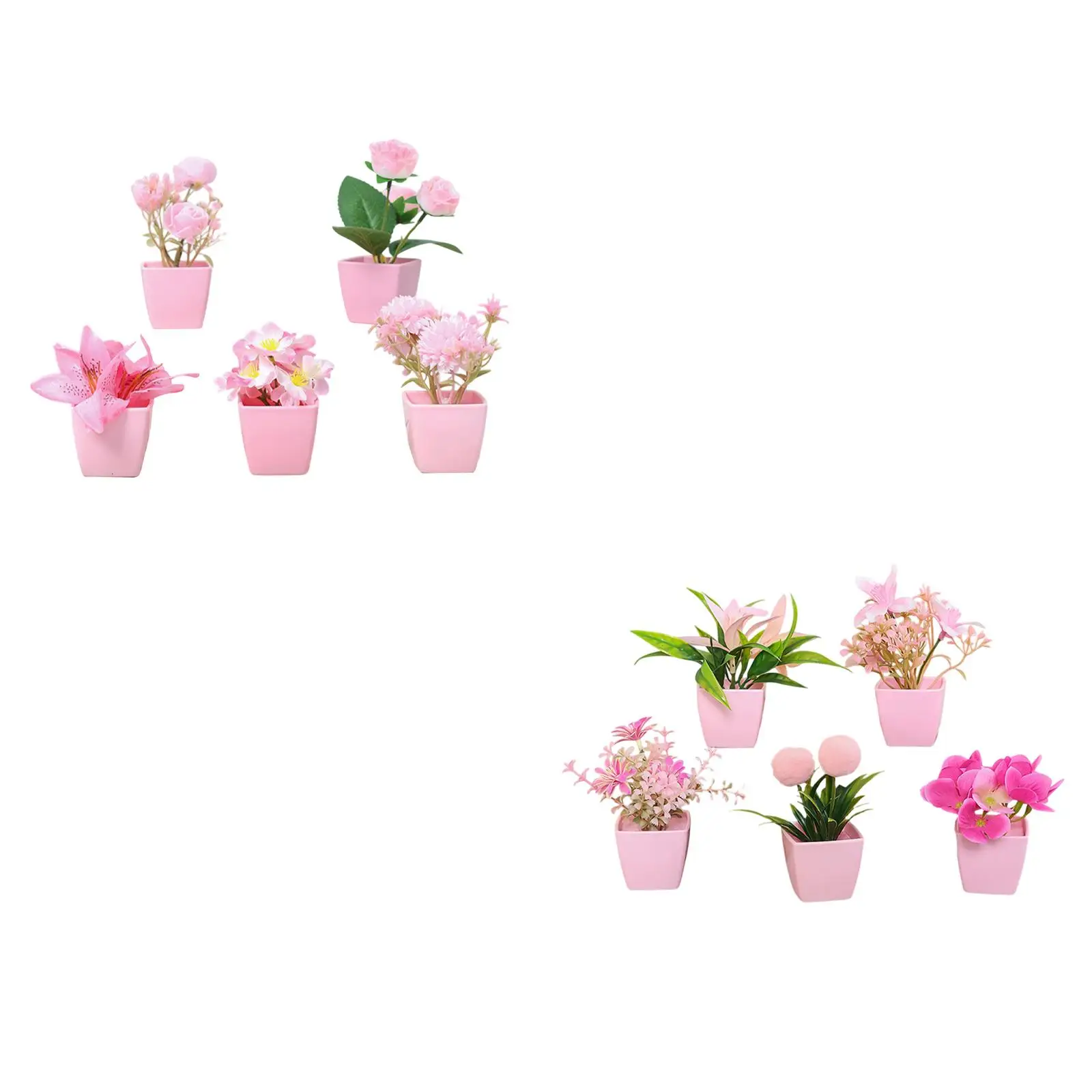 5x กระถางดอกไม้จําลองดอกไม้ช่อดอกไม้แจกันของขวัญวันเกิด Faux Mini Potted