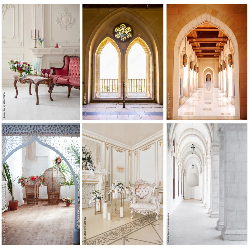 SHENGYONGBAO Castle Palace Photography Backdrop Newborn Kids Birthday Photo Background for Photo Studio Props 22415 GD-08