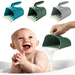 Taza de enjuague de champú para bebés, taza de baño con forma de rana para bebés, champú para el cabello, taza de ducha para niños, protección para los ojos, taza para lavar la cabeza