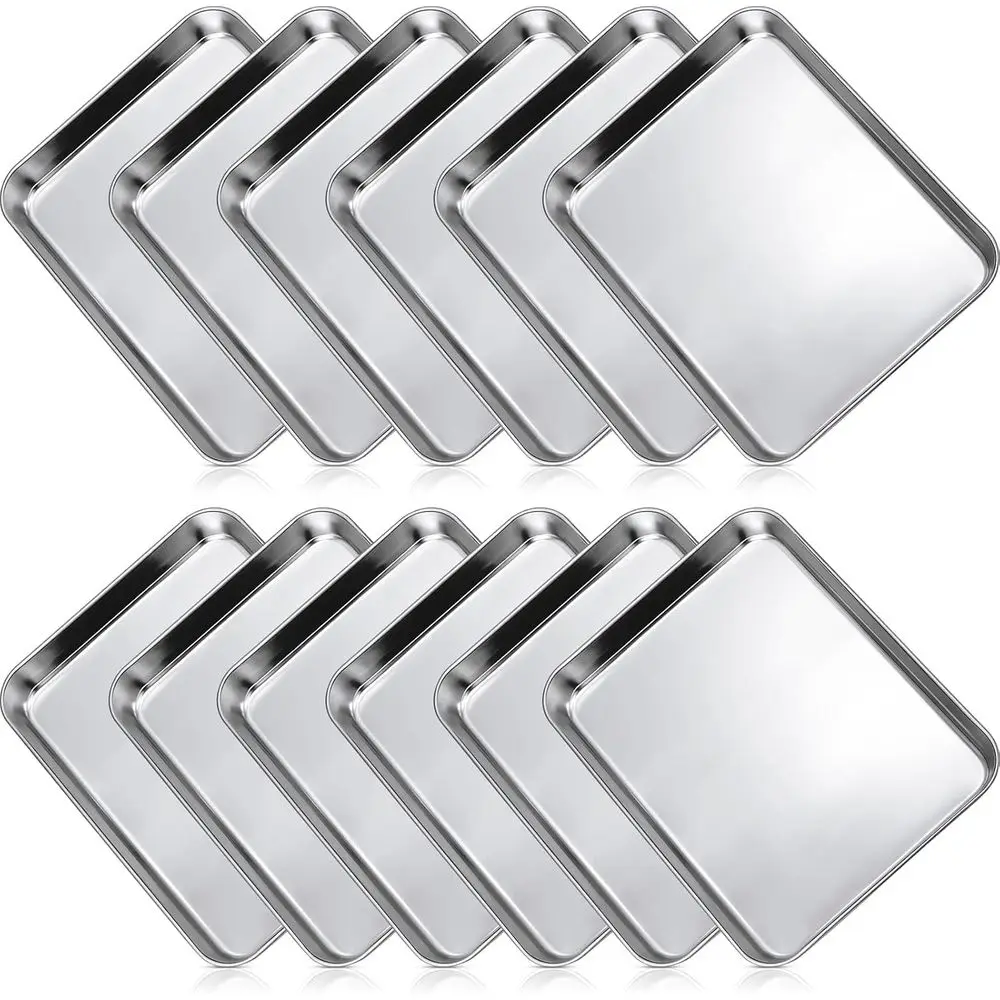 

Лотки для печенья или духовки из нержавеющей стали с антипригарным покрытием, небольшой сервировочный поднос, тостер для торта, металлические подносы для духовки, духовка