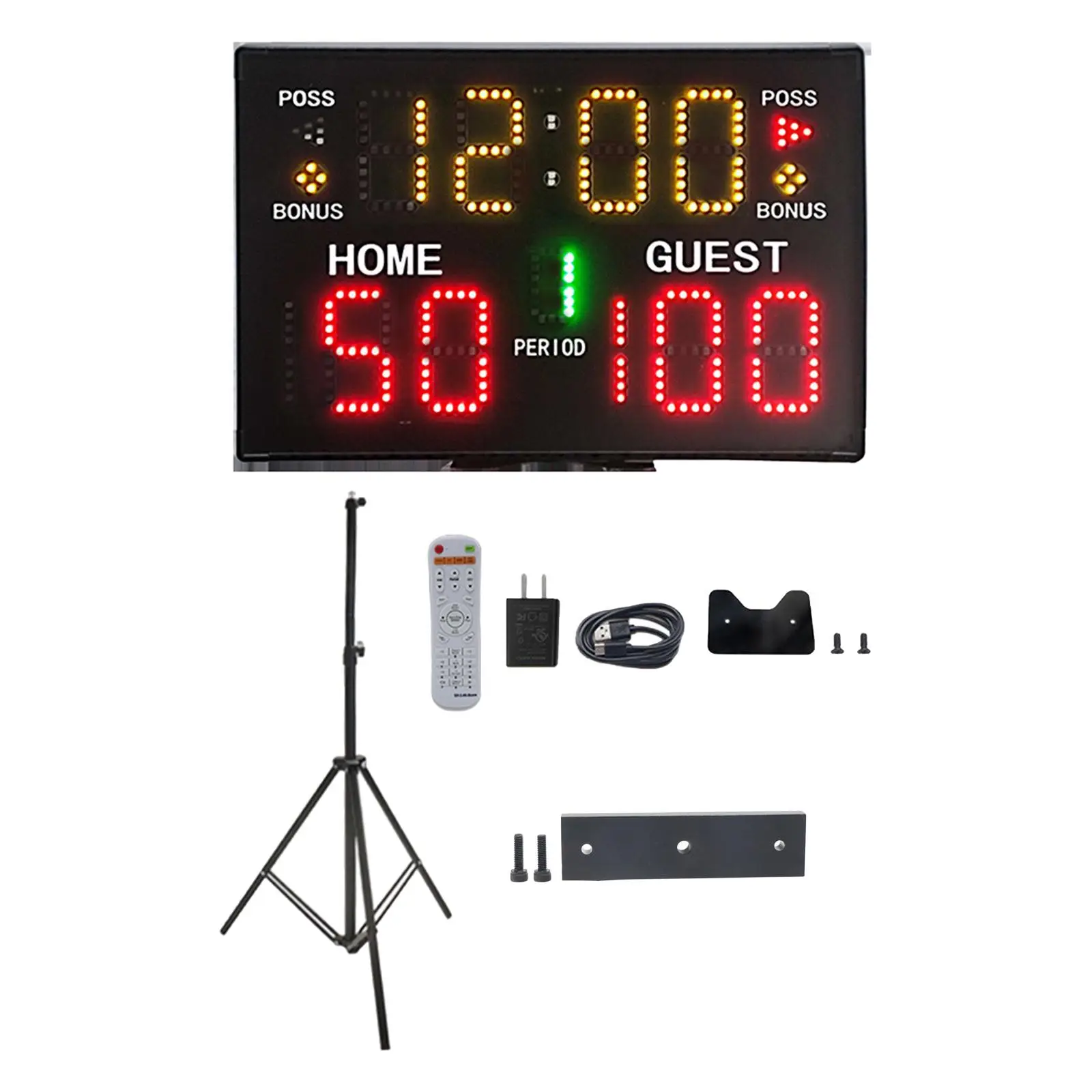 

Portable Digital Scoreboard Tripod Mount Score Keeper 2.4G Remote Control 3000CD Brightness Electronic Scoreboard for Tennis