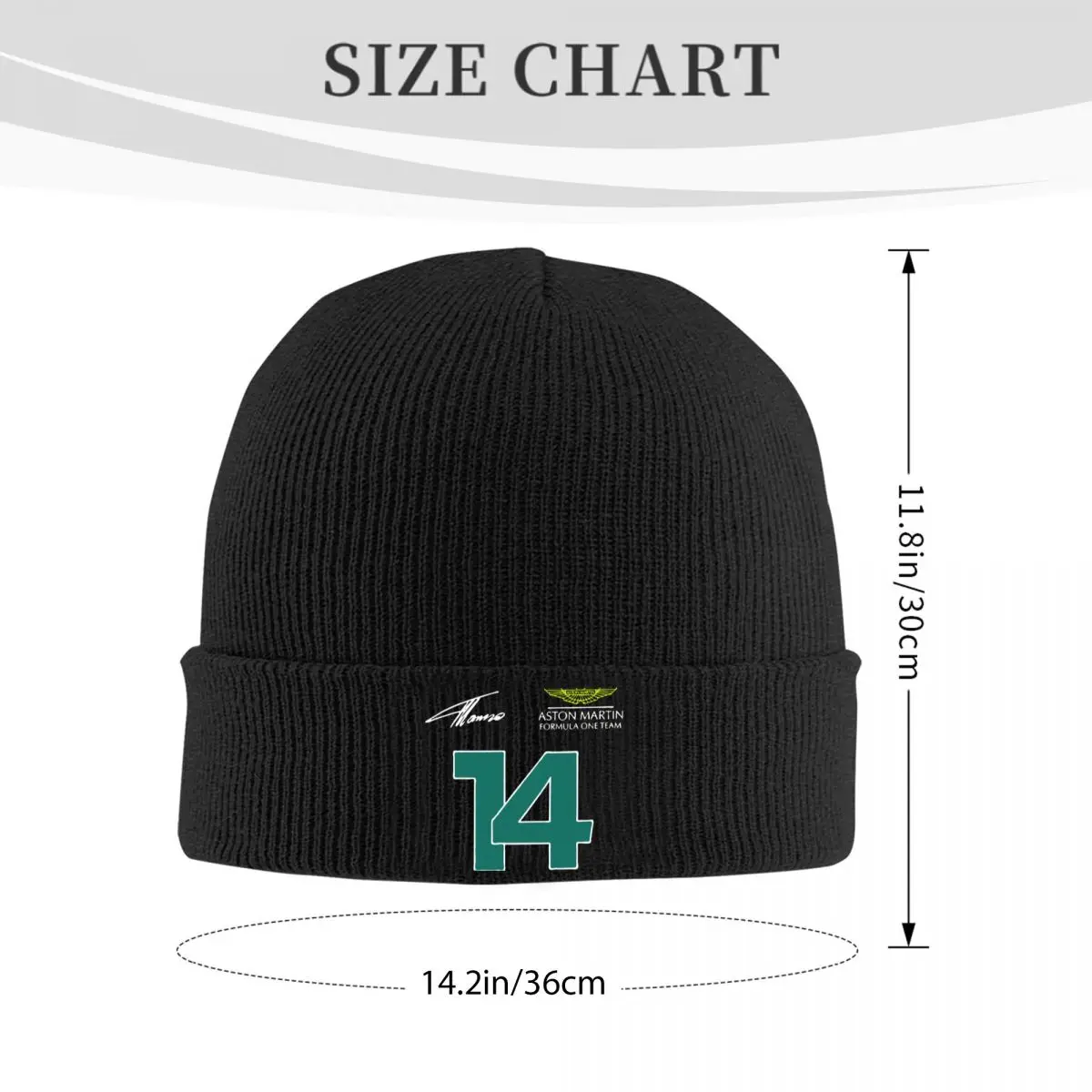 Aston Martin Racing Hat Autumn Winter Beanies Baggy Fernando Alonso 14 Caps Female Male Acrylic Bonnet