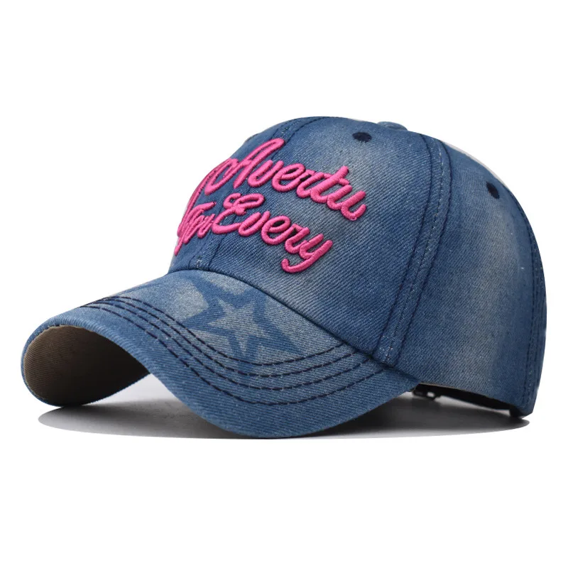 

Unisex Vintage Baseball Cap Washed Denim Cotton Hats for Men Women Casual Letter Embroidery Cap Outdoor Unisex Sports Cap
