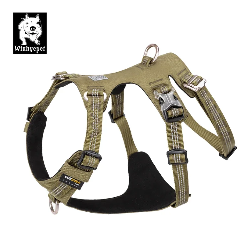 Winhyepet Dog Harness Back-Slip No Pull Cloth 3M Reflective for Large Medium Small Pet Puppy YH1808