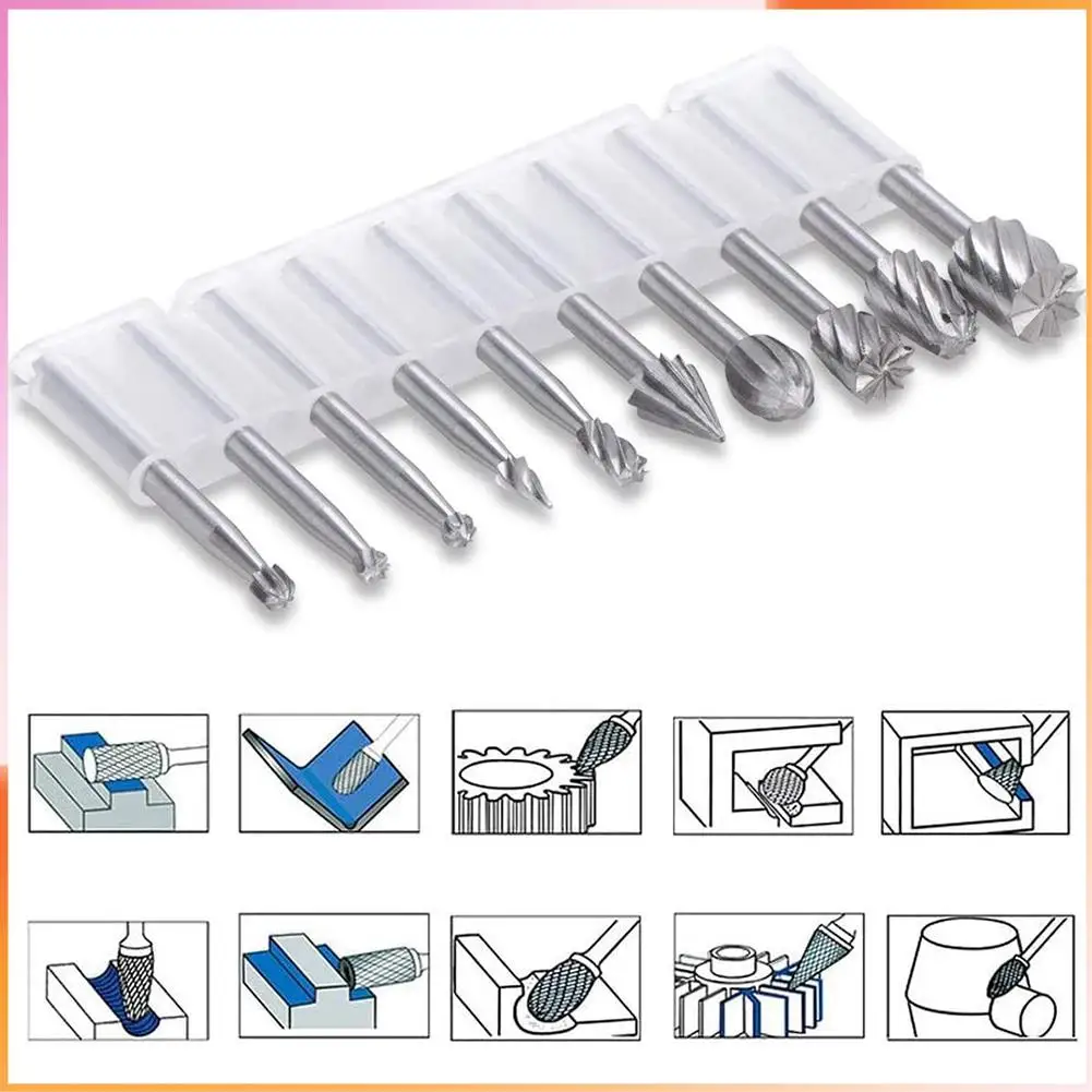 

A93Z 20Pc HSS Router Carbide Engraving Bits For Dremel Router Bit Set 1/8 Inch(3Mm) Shank For Dremel Proxxon Rotary Tools