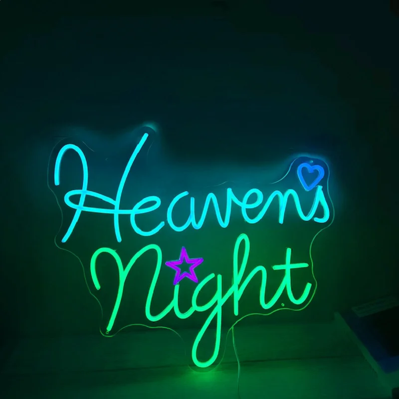 Heavens Night Neon Signs Game Room Decor Bedroom Hanging Night Lamp Party Holiday Cool Gift Neon Acrylic Decoration Sign