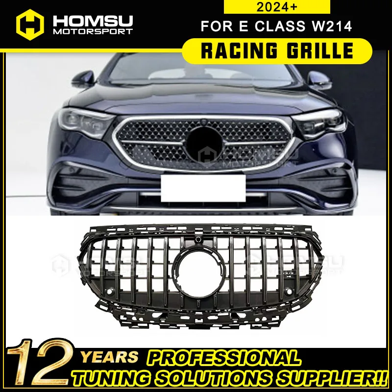 

For New E class W214 Panmerica Grille For E Class W214 GT R Grille Year 2024+ Front Bumper Black Silver Grille W214 Grid