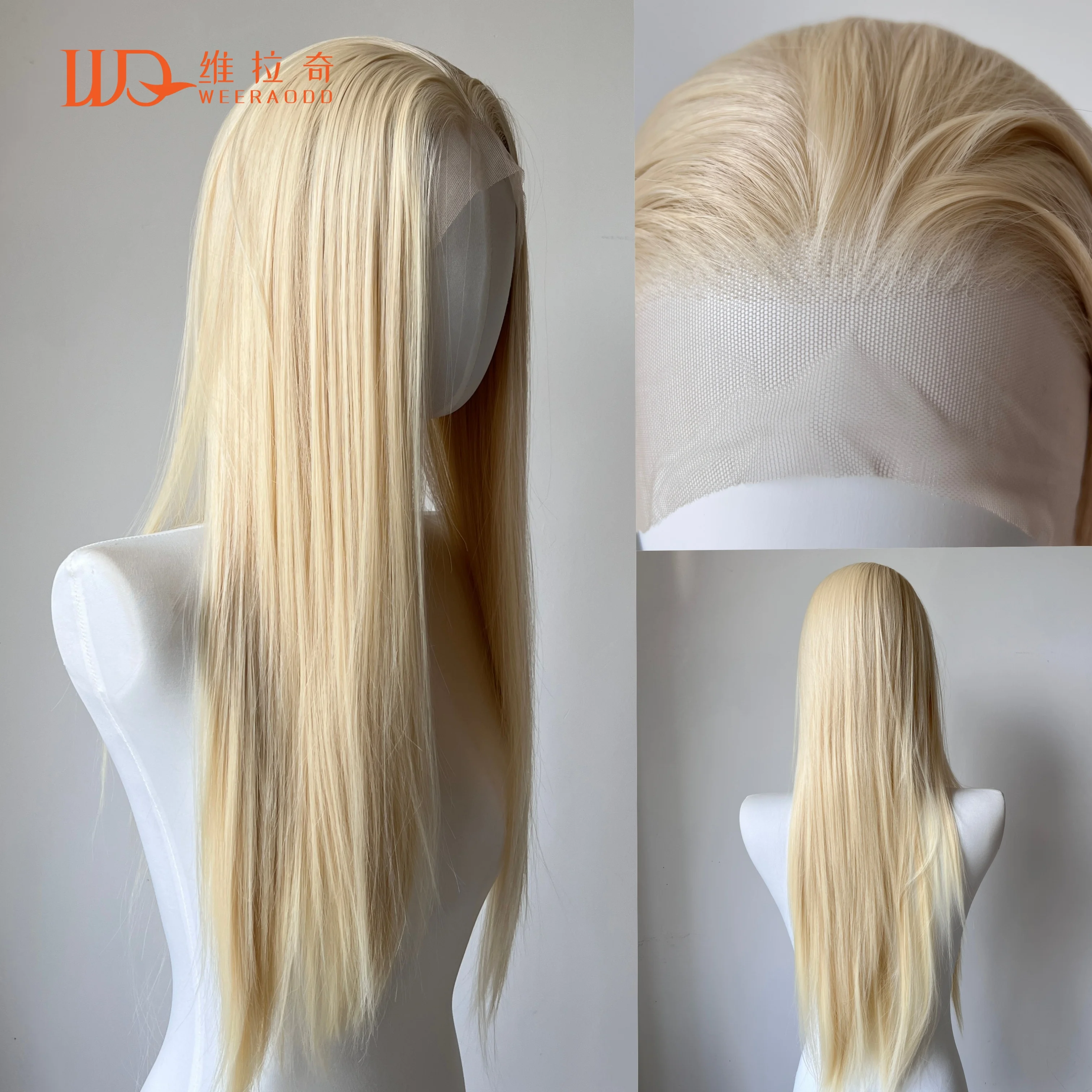 Peluca con malla Frontal rubia 613 para mujer, peluca Frontal de encaje 13*4, peluca de pelo de fibra larga y recta de 26 pulgadas, Pelucas de encaje sintético, Pelucas de Cosplay