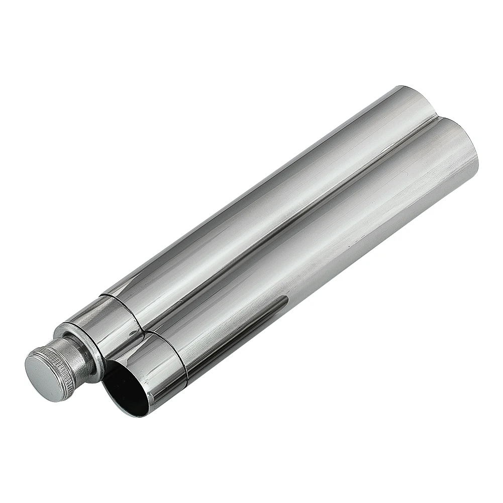 

Stainless Steel Cigar Flask Tube Portable 153g Leakproof Mini Travel Liquor Bottle Holder for Whiskey Wine Rum Outdoor Use
