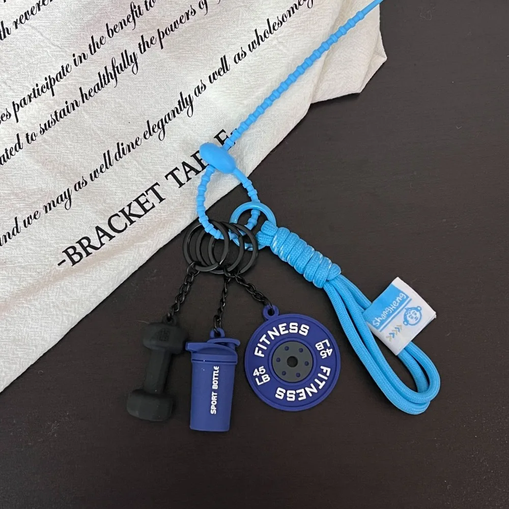 

Detachable Barbell Plates Keychain Dopamine Kettlebell Simulation Dumbbells Keyring INS Bag Charm Fitness Series Pendant Friends