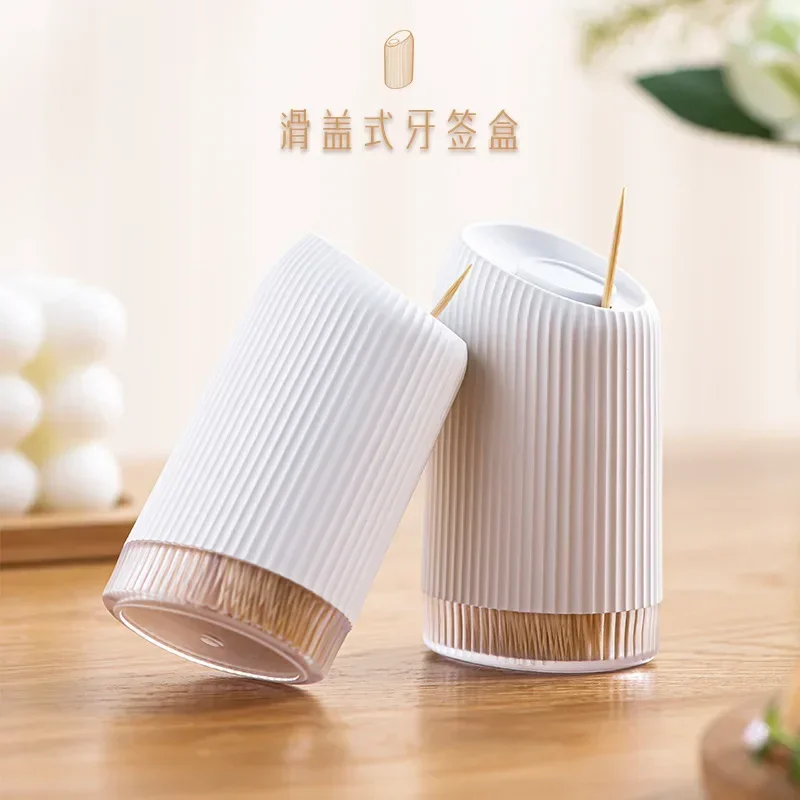 Toothpick Holder Pocket Toothpick Dispenser Bucket Toothpick Storage Box Sliding Cover Dispenser with Toothpicks