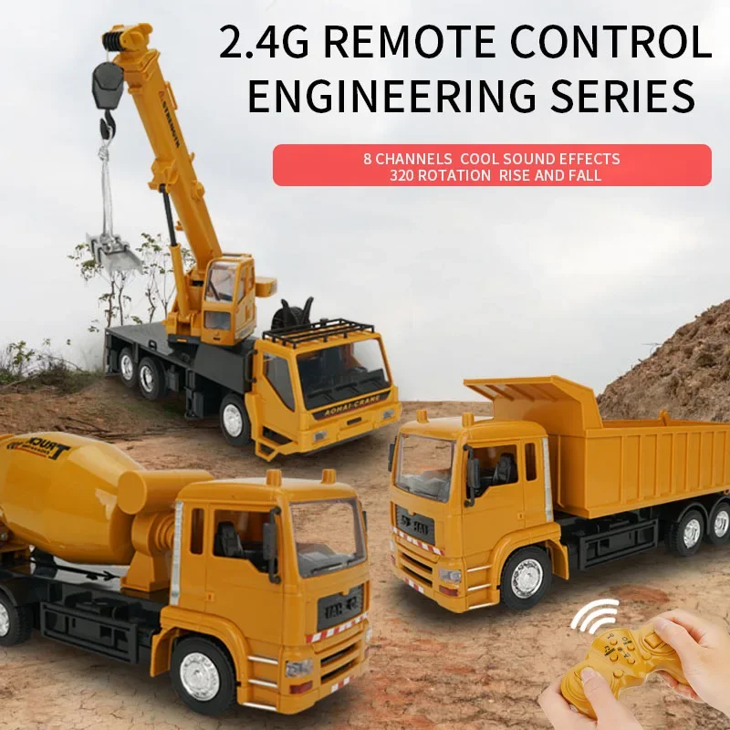 HUINA RC Truck Bulldozer Loader Tractor Model 1/24 10CH Engineering Vehicle 2.4GRadio Controlled Cars Toys for Boys Children Kid