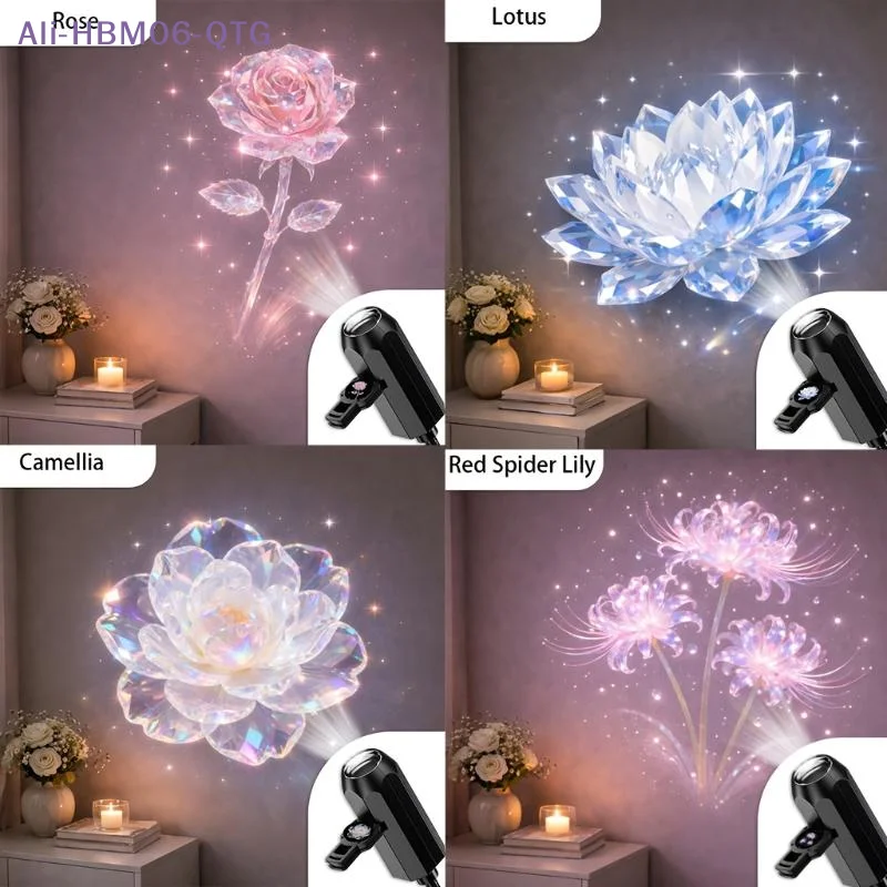 [New] 10 Pattern Dreamy Floral Pattern Projection Light For Room Wall Ceiling Romantic Atmosphere Decoration USB LED Night Light