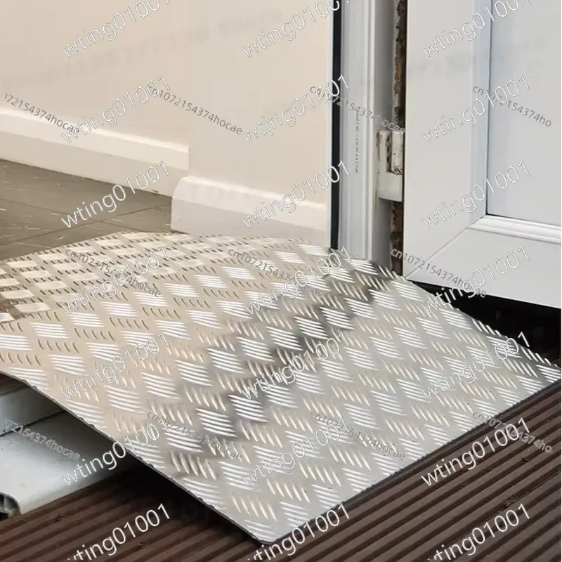for Aluminum Alloy Wheelchair Threshold Ramp Portable Foldable Non Slip Access Bridge for Scooter Stroller Doorstep Step Aid