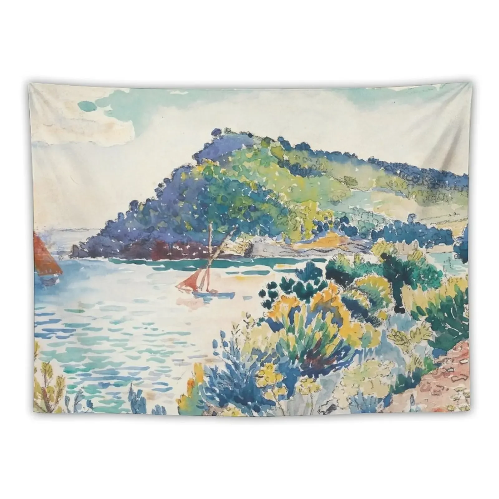 

Henri Edmond Cross - TUDE POUR LE CAP NGRE Tapestry Outdoor Decor Room Decore Aesthetic Japanese Room Decor Tapestry