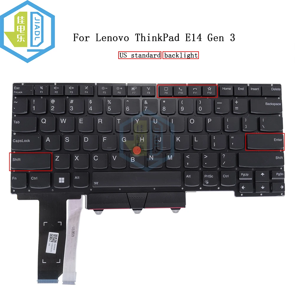 

Backlight Keyboard English US For Lenovo ThinkPad E14 Gen 3 USA Laptop PC Parts Backlit Trackpoint Replacement Keyboards/Teclado