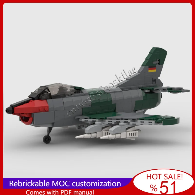 

New 567 Parts MOC G 91 Single Engine Fighter Jet Model DIY Assembled Educational Creative For Kids Toys Surprise Festival Gifts