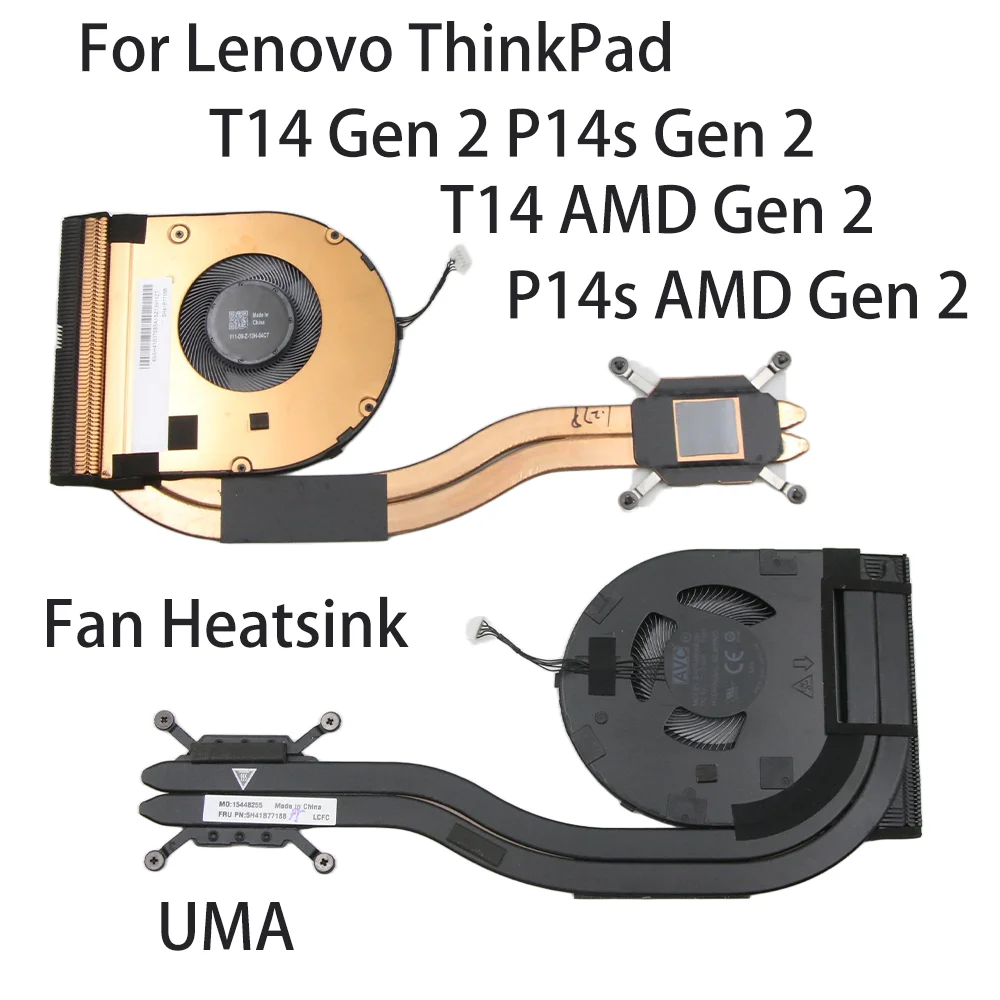 

Оригинальный вентилятор для Lenovo ThinkPad T14 Gen 2 P14s Gen 2 T14 AMD Gen 2 P14s AMD Gen 2, радиатор процессора, кулер 5H41B77188 5H41B77187 UMA