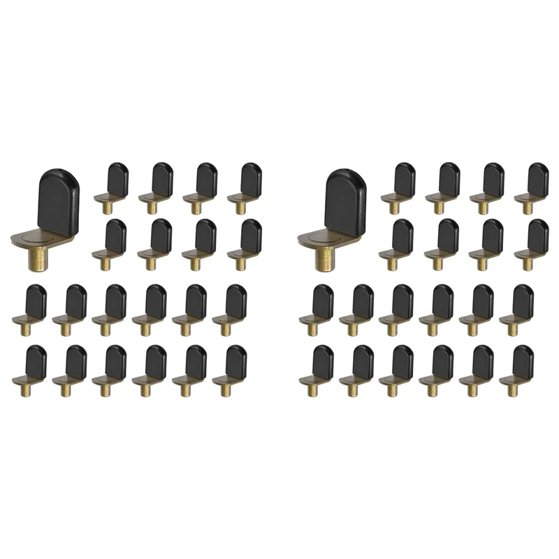 AT44-Bronze Shelf Pins, Glass Supports Furniture Cabinet Closet Bookcase Shelf Bracket-Style Pegs 60 Pack.