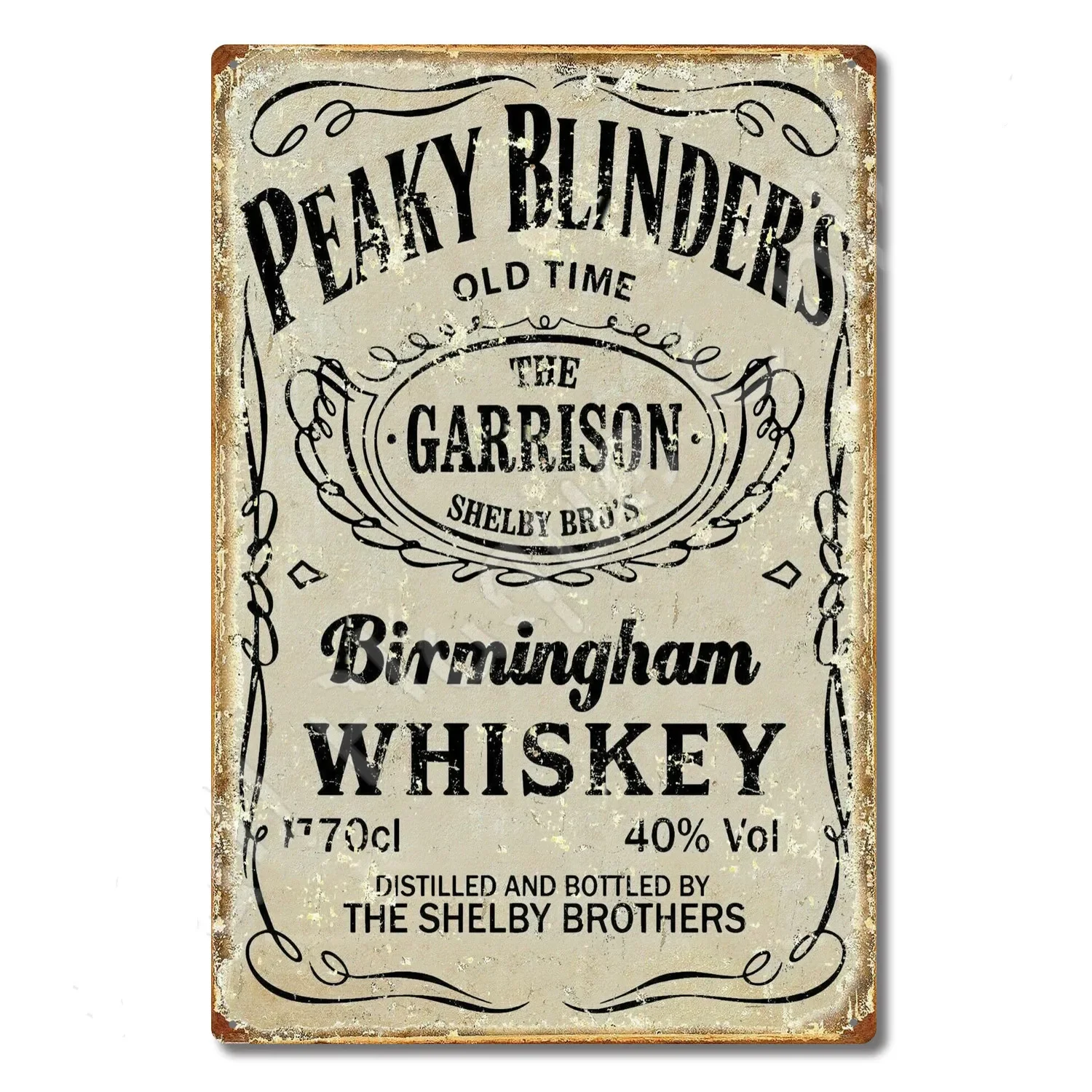 Vintage Tin Sign Peaky Blinders Whiskey Metal Sign Poster Retro Art Plaque Wall Decor for Home Bar Pub Cafe Restaurant 8x12 I