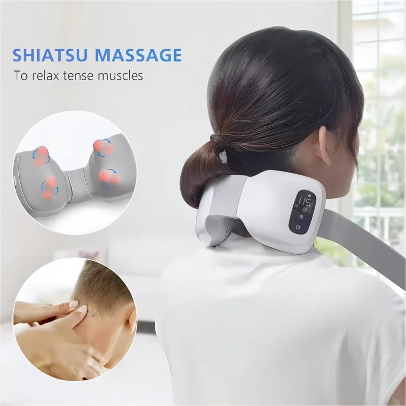 

New Smart Neck Shoulder Back Massager ABS+PC Composite Plastic Design Electric 4D Shiatsu Massager Relieve Cervical Spine Pain