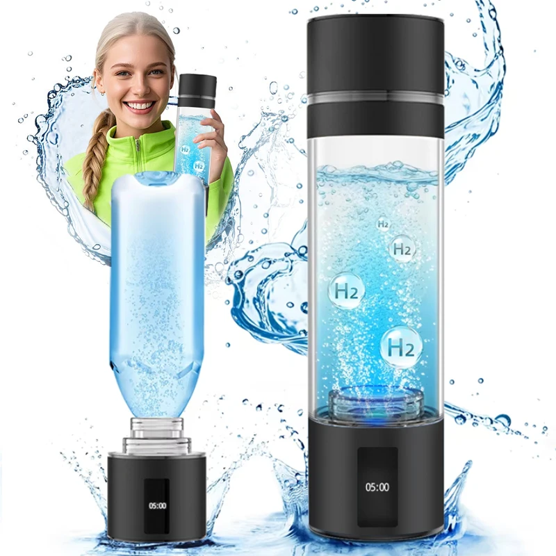 

Direct Sales 230ML Hydrogen Water Generator Food Grade PC Portable SPE PEM 5000ppb 3 In 1 Hydrogen Water Bottle With Inhaler