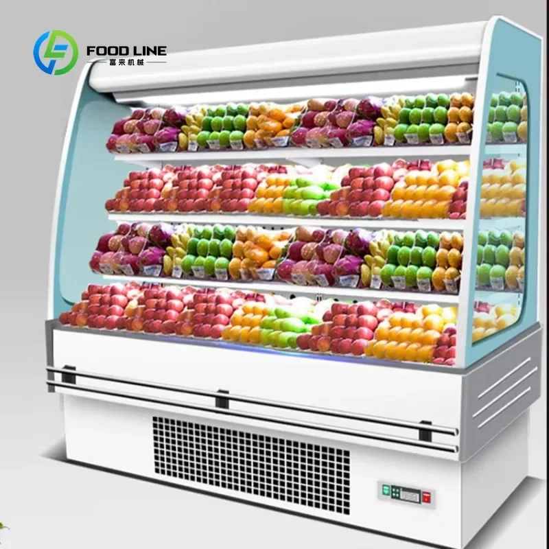 Vertical 2 glass door corner beverage refrigerated display cabinet display case