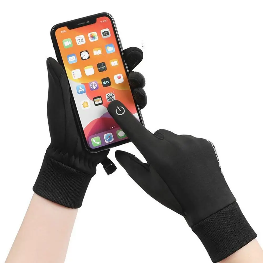 

Нескользящие зимние детские перчатки для езды на велосипеде, теплые перчатки с сенсорным экраном и полным пальцем, отражающие, холодные, защищающие от крыльев