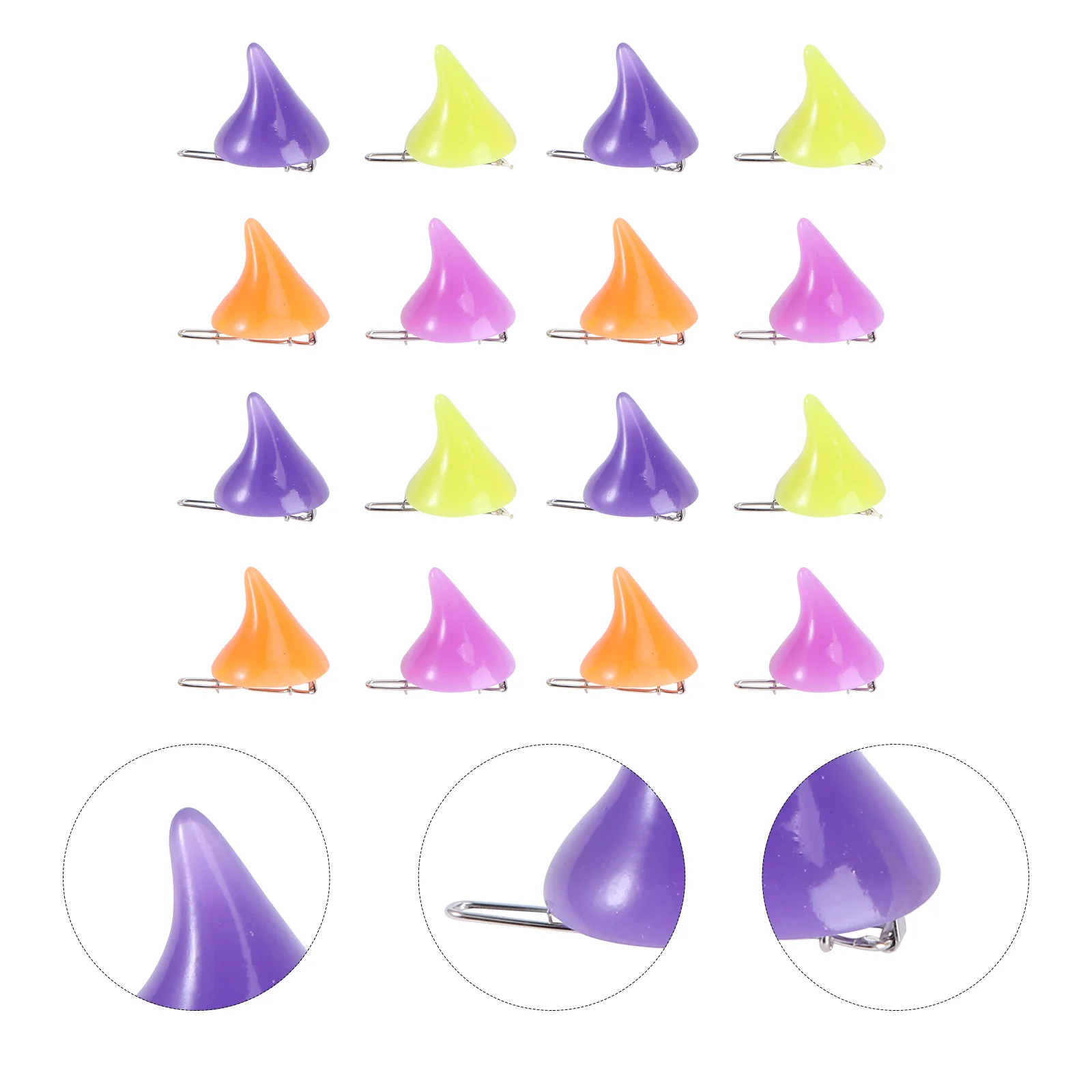 

16Pcs 8 Colors Horror Gothic Cosplay Costume Small OX Horn Halloween Hair Clip Pin (Assorted Colors)