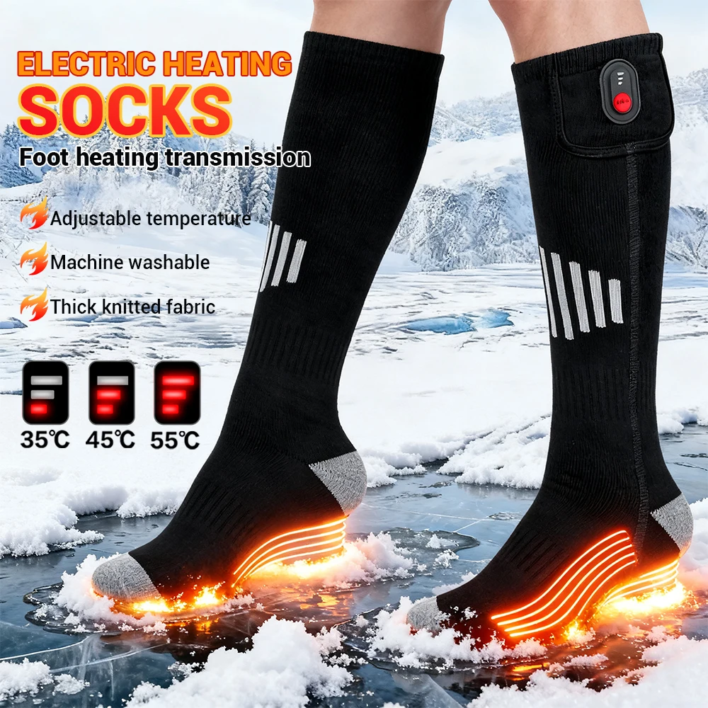 

New Heated Socks Rechargeable 5000mah Battery USB Powered Warm Heating Socks for Skiing Snowmobile Camping Hiking Men Women