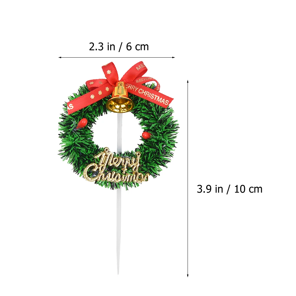 

6 Pcs Christmas Party Supplies Xmas Dessert Pick Decoration Cake Toppers Ornaments Custom Decorations
