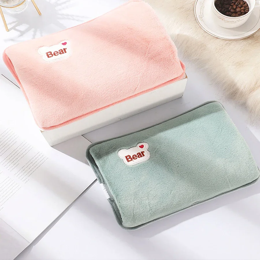 Electric Hot Water Bag Soft Winter Hand Warmer Reusable Bottle EU Plug Rechargeable Pocket