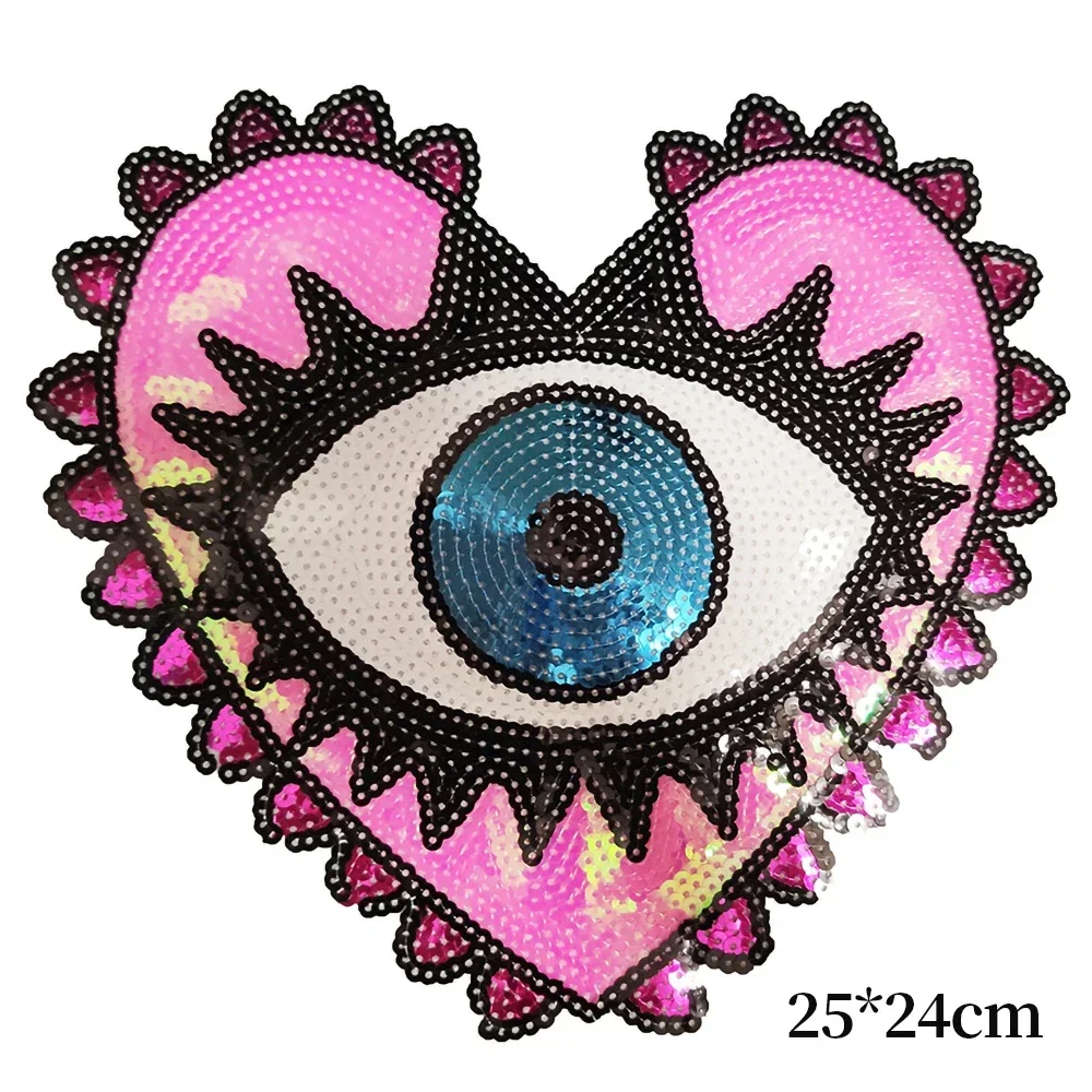 Devil's Eye Glitter Fashion Cartoon Embroidery patch Pharaoh Rock Sticker Backpack patches for Clothing Decoration Sticker