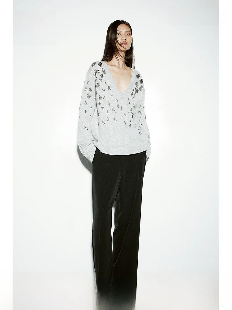 

High Waist Straight Leg Business Trousers Zipper Design Women's Suit Pants Formal Wear Summer Collection H&M