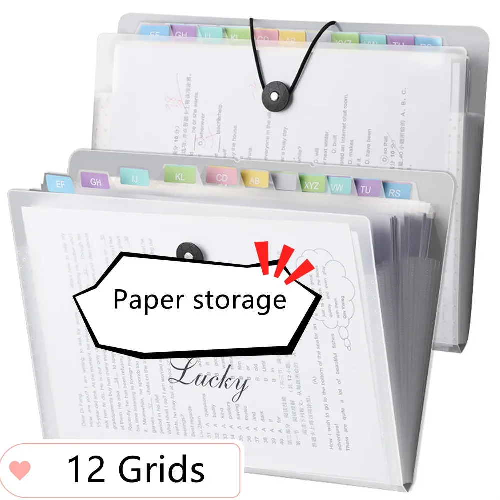 

A4 Insert File Folder Transparent Document Bag Multi-Layer Expanding Wallet Folder Holder Organizer for School Office Stationery
