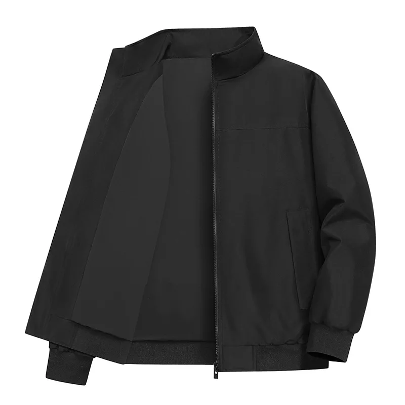 

Spring Autumn New Style Men's Casual Jacket Outdoor Sport Thin Loose Breathable Pure Color Stand Collar Polyester Fiber
