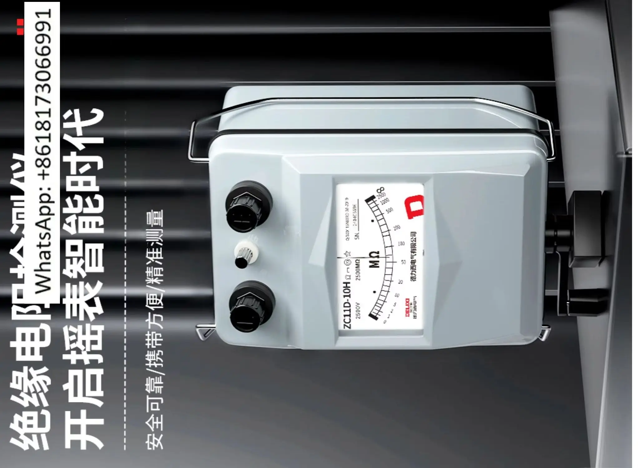 Delixi Insulation Resistance Tester 500V Aluminum Shell Electrical Shake Meter 1000V Megohmmeter 2500V Hand cranked ZC25
