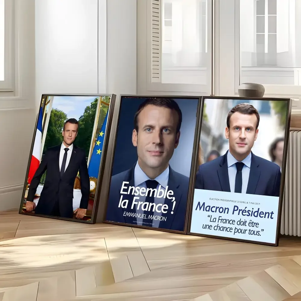 Political Figure Statesman Emmanuel Macron Poster Distinct Home Decor Concepts Chic Indoor Art Pieces
