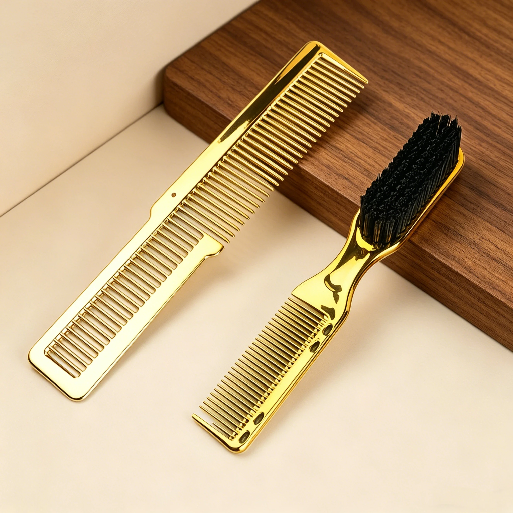 2-Piece Plastic Barber Styling Kit Multi-function Hair Comb Styling Brush Salon Hair Partition Hair Trimming Tools