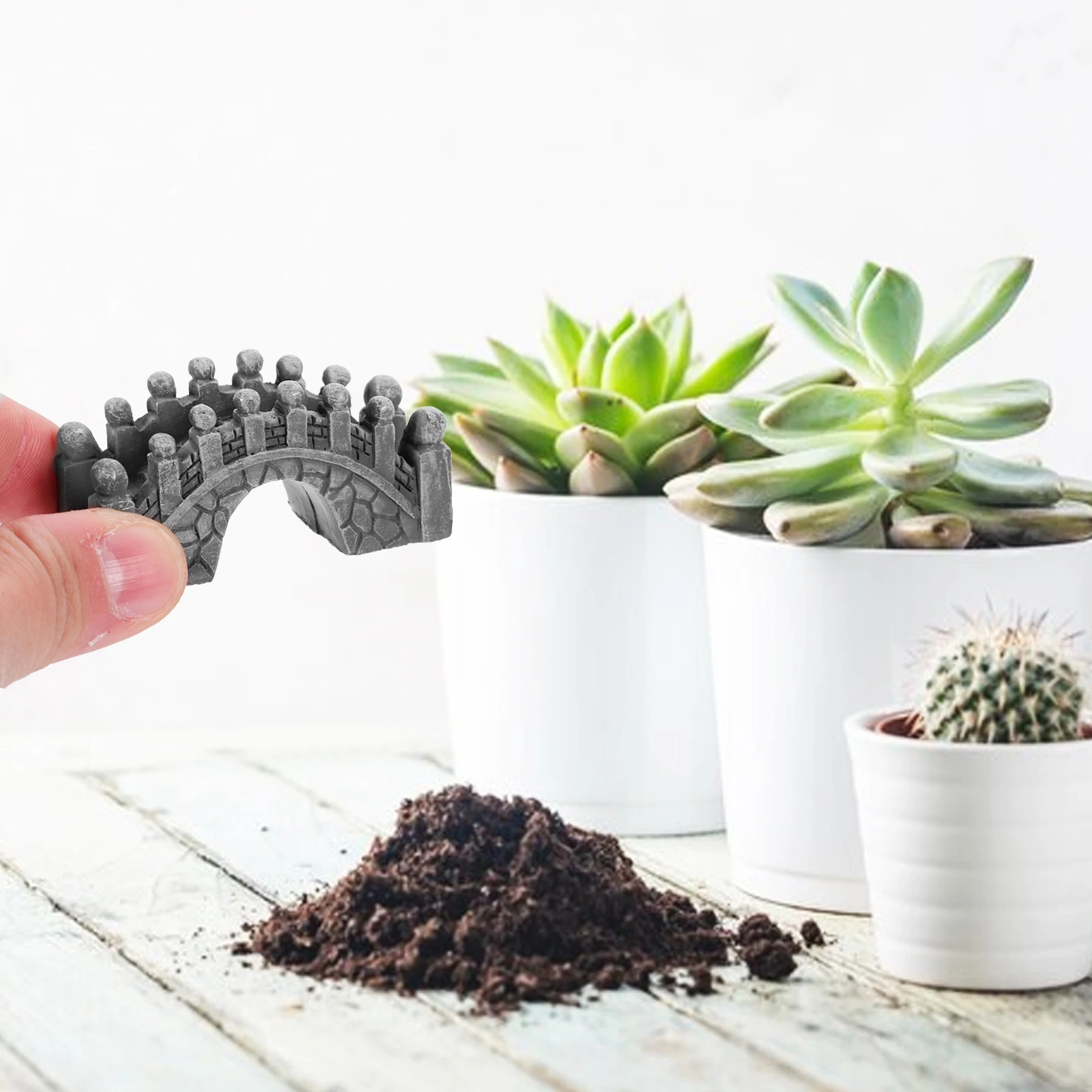 

1Set Miniature Garden Ornaments Kit Chinese Style Hand Painted Resin Micro Landscaping Decorations Durable Waterproof for Fairy