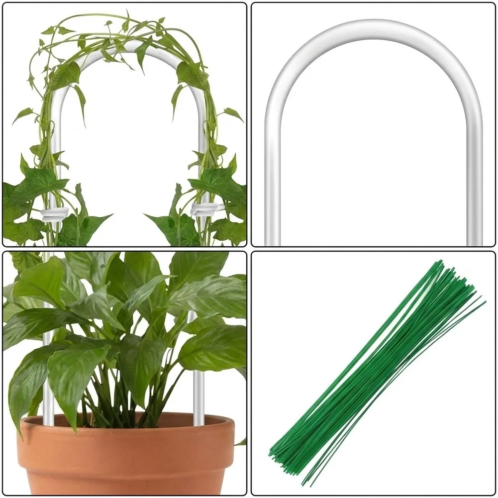 For Acrylic U-Shaped Plant Trellis Frame for Indoor Climbing Plants Vines Monstera Ivy Pothos Vertical Support Rack 41x10x1cm