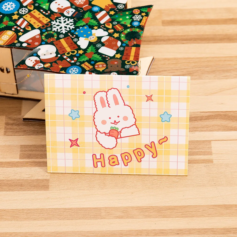 Creative cartoon small fresh greeting card, student birthday wishes, thank you, cute envelope, encouragement message, card, post