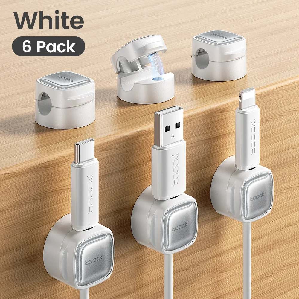 Toocki LX06 Kabel Organizer Magnetische Draad Clips 6/12PCS voor Mobiele Telefoon Kabels Stekkerdoos Toetsenbord Oortelefoons Magneet kabelhaspel