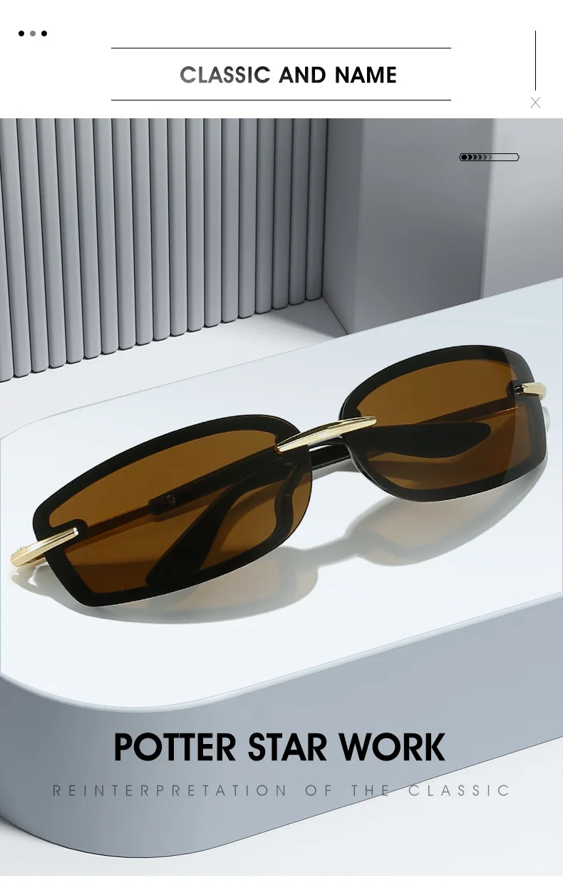 Coole randlose y2k Sonnenbrille für Frauen neue Steampunk Brille Trend Punk Shades Brillen Unisex Outdoor Brillen uv400 – Detail 3
