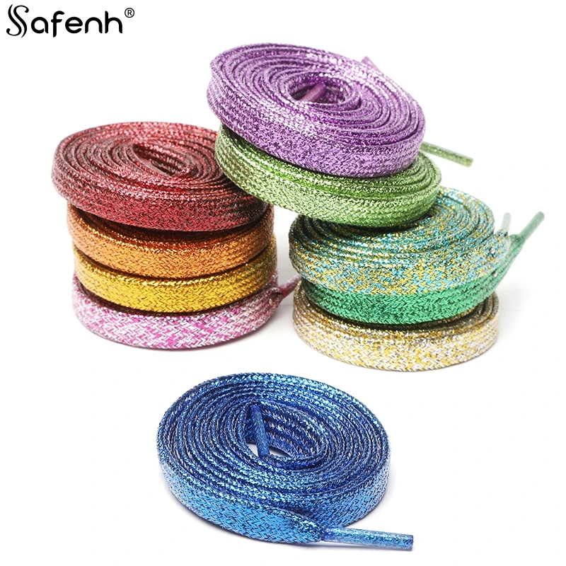 

1 Pair Colorful Bright Shoestrings 110cm Glitter Flat Shoe Laces Fashion Shoelaces Strings Running Sneakers Shoes Boot Shoelace