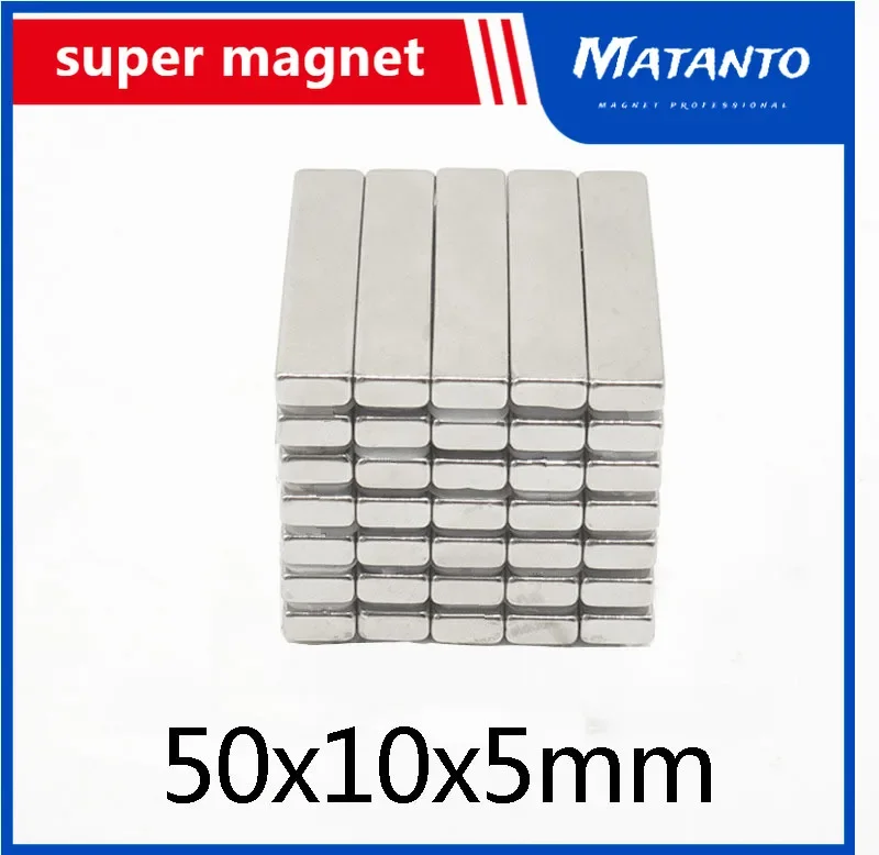 

2/5/10/20/30/50PCS 50x10x5 mm Strong Sheet Rare Earth Magnet Rectangular Neodymium Magnets 50x10x5mm N35 Block Magnet 50*10*5mm