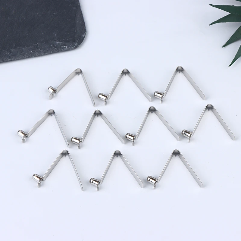 10Pc Silver V Snapshot Lock The Kayak Paddle Plate Tent Pole Single/Double-Button Flock Telescopic Positioning Spring Clip 3-5mm