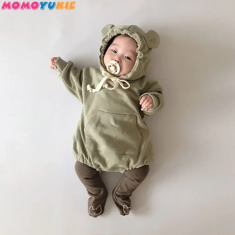 Autumn New Bodysuit for newborns Children\'s Clothing Baby Bodysuits Kid Boys  Hooded Jumpsuit Cotton Long Sleeve  Bodysuit