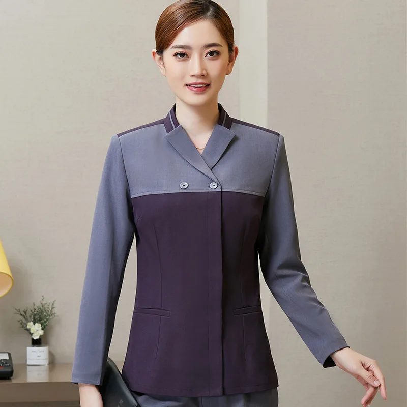 

Cleaning Work Uniform for Women Property Hotel Room Cleaner Auntie GuesthousePABreathable Waiter Long Sleeve Autumn Winter Outfi